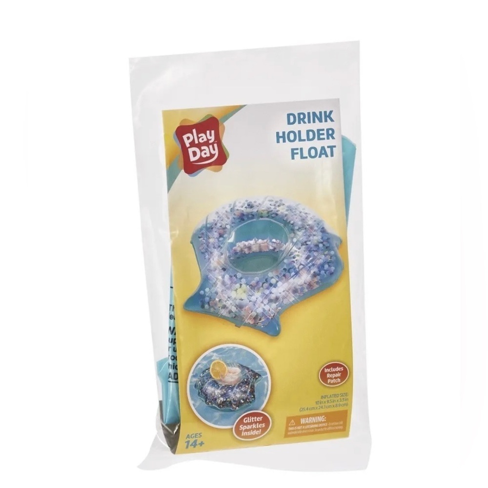 Playday Drink Holder Float Shell W/ Glitter